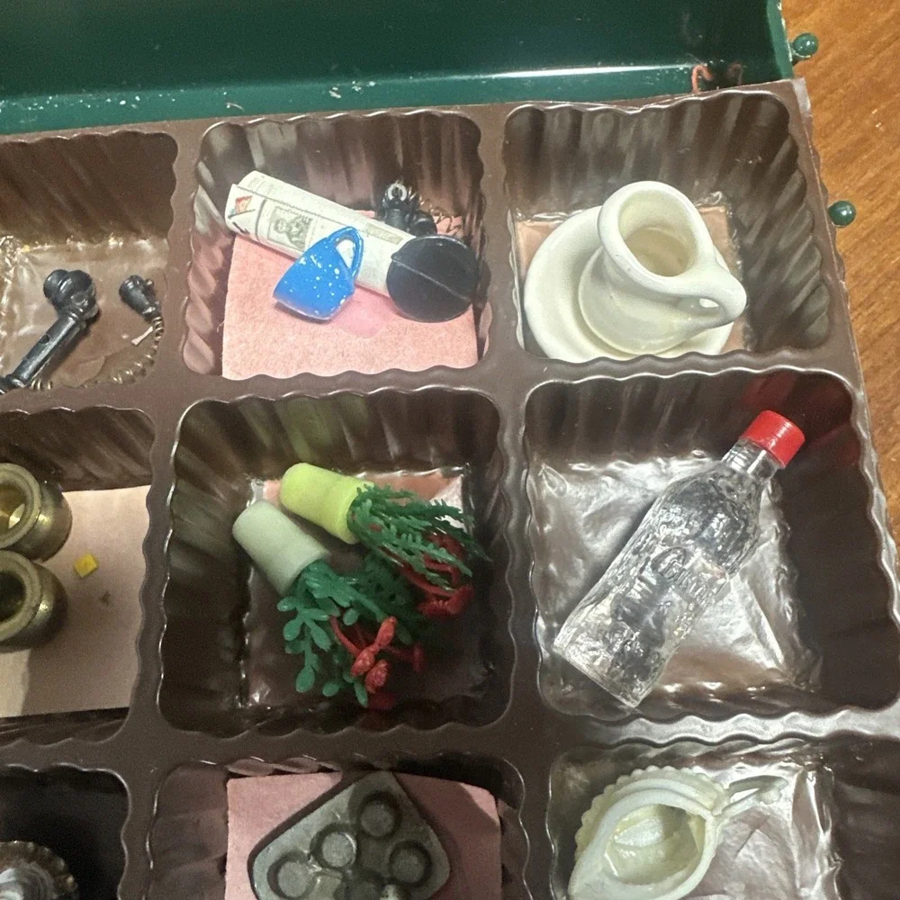 Dollhouse Miniature Knickknacks, Candlesticks, Telephones, Metal Spitunes, Etc